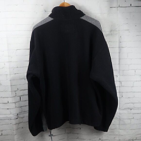 OUTDOOR URBAN TERRAIN BLACK & GREY FLEECE 1/4 ZIP PULLOVER JACKET SIZE LARGE - Picture 8 of 9
